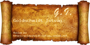 Goldschmidt István névjegykártya